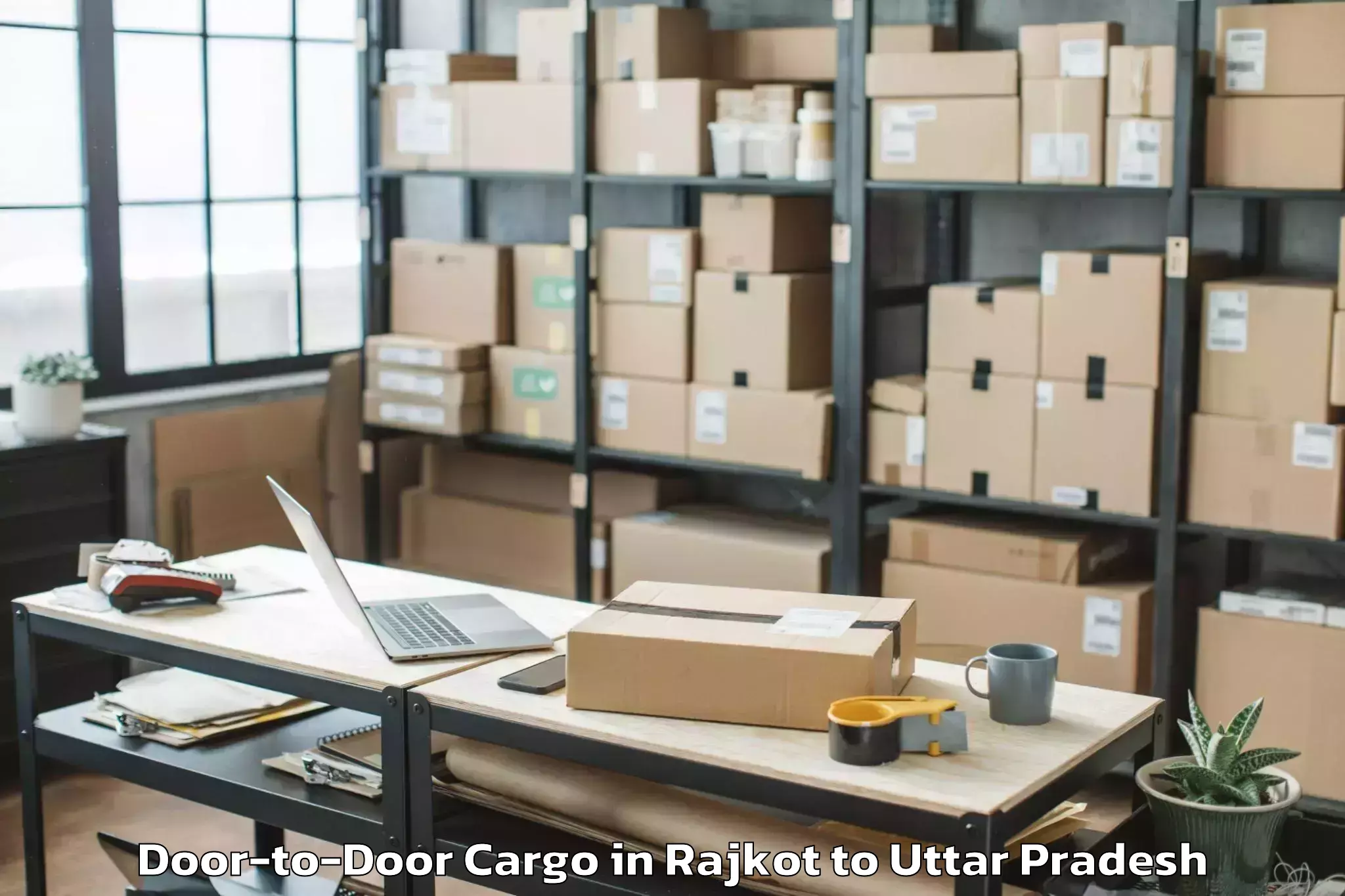 Efficient Rajkot to Bakewar Door To Door Cargo